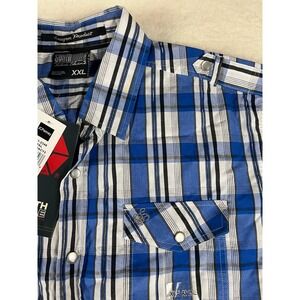 South Pole Authentic Collection Royal Supremacy Plaid Short Sleeve Button Up XXL